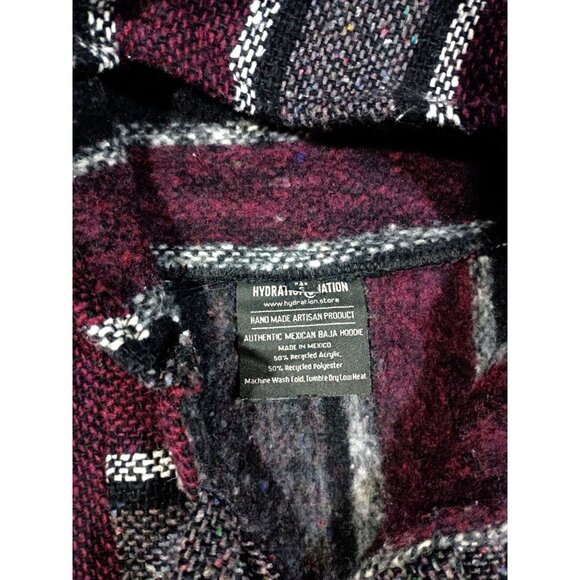 Mexican Baja Sz S Hoodie Womens  Hydration Nation Hippie Pullover Surfer Poncho - Picture 10 of 11